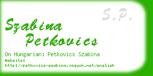 szabina petkovics business card